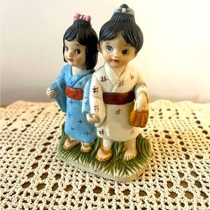 Vintage Kitsch Japanese Children Ornament Figures Retro Home Decor